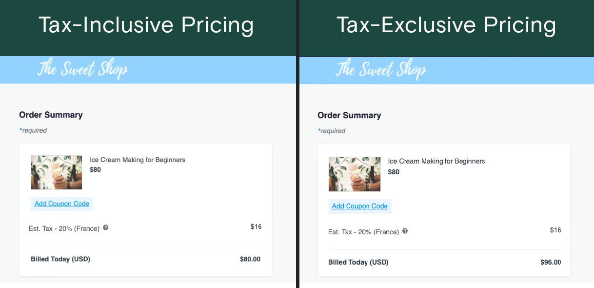 tax-inclusive and exclusive comparison