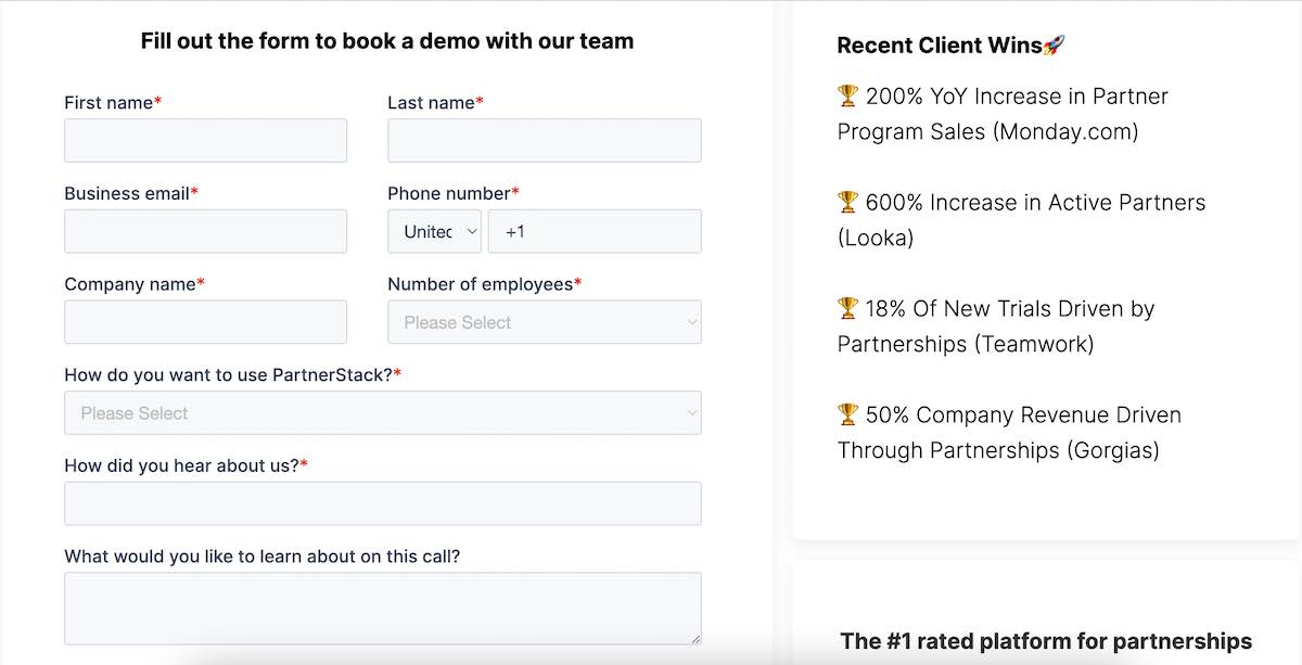 partnerstack intake form example