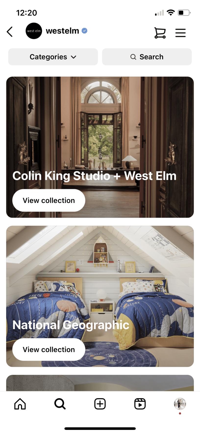 instagram business account: west elm